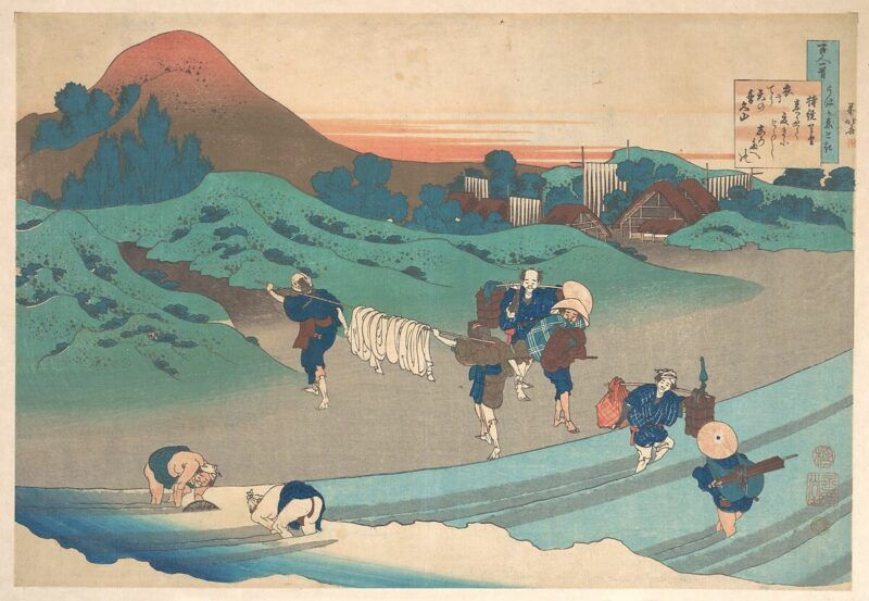 Poem by Jitō Tenno-Katsushika-Hokusai