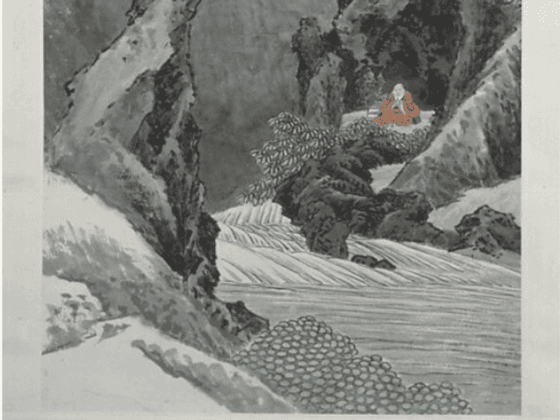 Ren-Yu-Meditation-in-a-cave-China-Qing-Dynasty