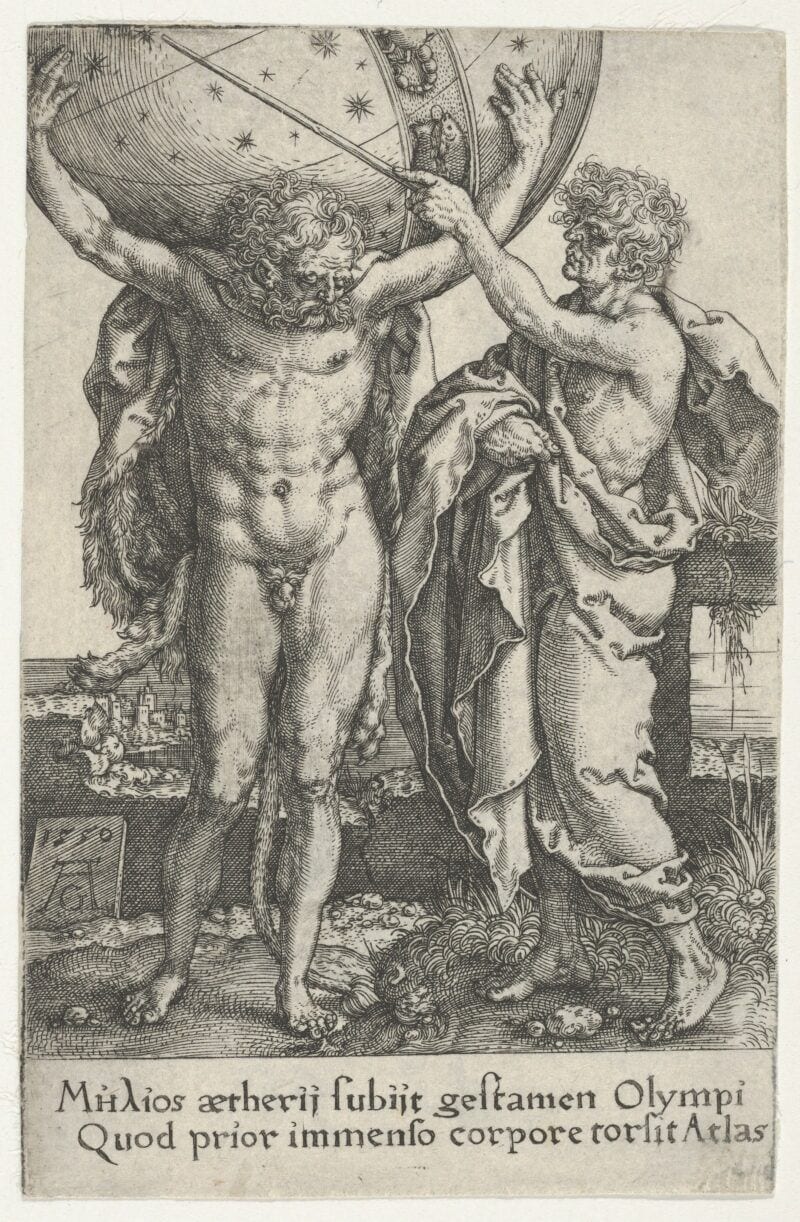 Hercules and Atlas, from "The Labors of Hercules"Heinrich Aldegrever